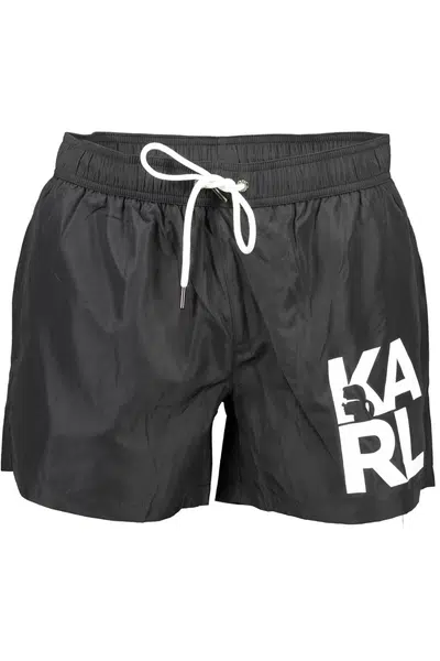 KARL LAGERFELD BEACHWEAR SWIMSUIT BLACK MEN'S BOTTOM