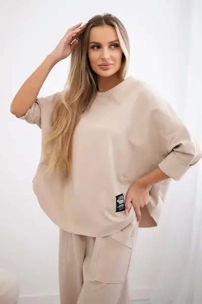 Punto Milano winter sweatshirt + pants beige set