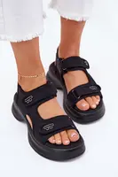 EVENTO Dámske Sandále So Zlatými Detailmi Čierne Luvira