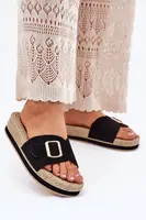 Boto Dámske Sandále Na Platforme So Zlatou Prackou Čierne Selira