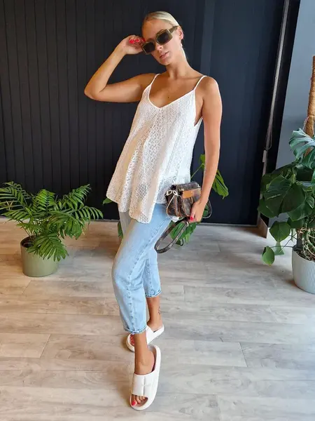 Edoti Women's boho style lace top SL