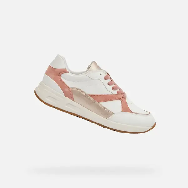 White Women's Geox Bulmya Sneakers - Women's