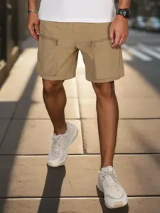 Pánske khaki kapsáčové kraťasy