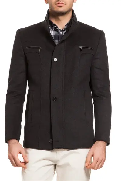 K7126 DEWBERRY MEN'S COAT-PATTERNED ANTHRACITE-5