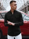 Pánska džínsová košeľa Farba čierna DSTREET