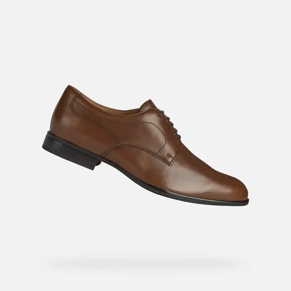 Brown men's formal shoes Geox Iacopo - Men's