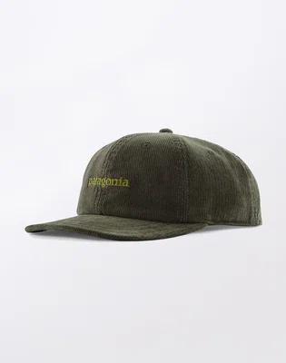 Patagonia Corduroy Cap Text Logo: Old Growth Green