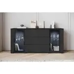 Livetastic ŠIROKÁ KOMODA, černá, 150/69,7/39,5 cm