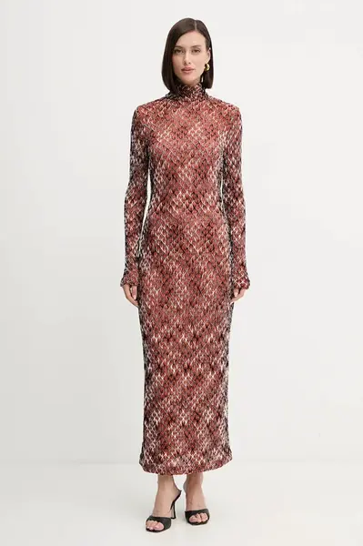 Šaty Missoni oranžová barva, maxi, přiléhavé, DS25WG24.BR012N
