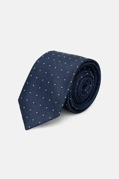 Kravata s hedvábím Calvin Klein tmavomodrá barva, CK2111E005