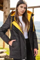 Z6660 DEWBERRY WOMEN'S COAT-BLACK-2