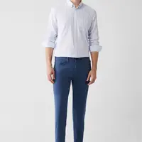 Pánské kalhoty Avva Indigo Dobby Flexibilní 5 kapes Slim Fit