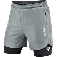 RDX T16 COMPRESSION MMA SHORTS 2V1 Kraťasy na MMA, sivá, veľkosť XXL