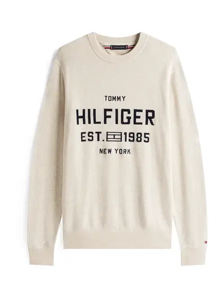 TOMMY HILFIGER Sveter 'ATHLEISURE'  kapučíno / čierna