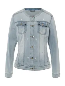 heine Prechodná bunda  modrá denim / svetlosivá