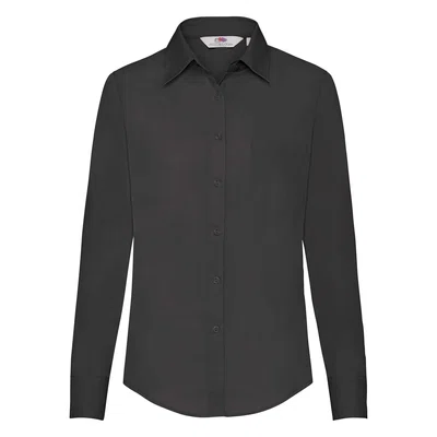 FRUIT OF THE LOOM F17•LADIES LONG SLEEVE POPLIN SHIRT