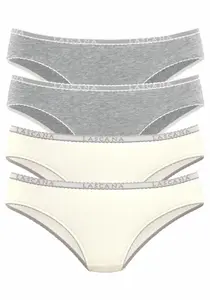 LASCANA Nohavičky  krémová / sivá melírovaná