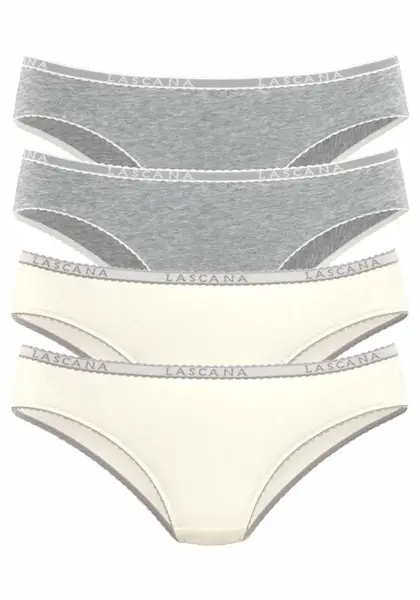 LASCANA Nohavičky  krémová / sivá melírovaná