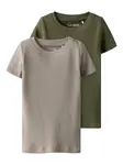 TWO SOON Tričko  sivá / zelená