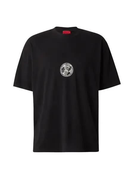 HUGO Tričko 'Dwresto'  čierna / biela