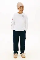 Dětské bavlněné tepláky Tommy Hilfiger tmavomodrá barva, KB0KB10121