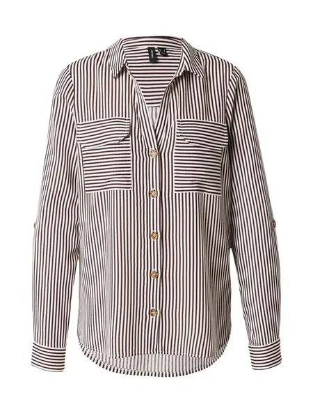 VERO MODA Blúzka 'VMBUMPY'  vínovo červená / biela