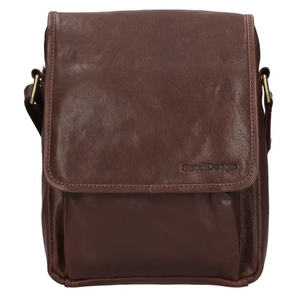 Pánska kožená taška cez rameno SendiDesign Pouls - hnedá
