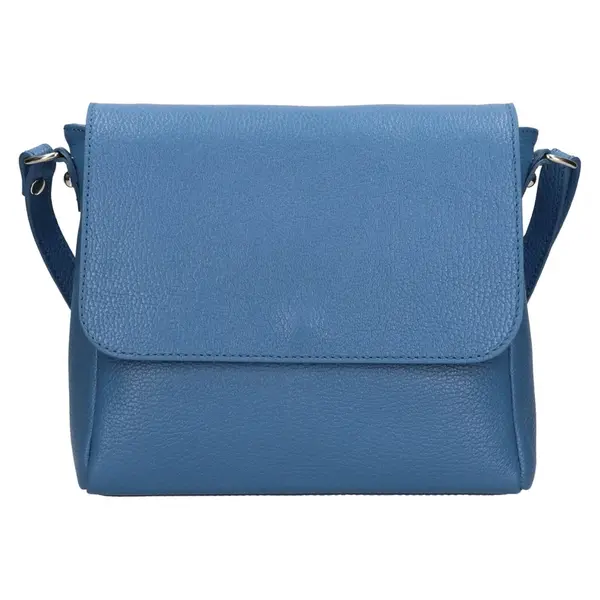 Dámska kožená crossbody kabelka Italia Nikka - modrá