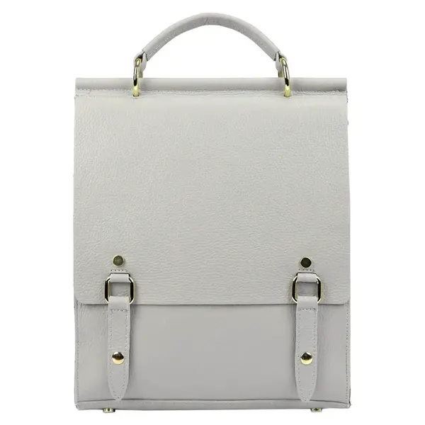 Dámsky kožený batoh Vera Pelle Elsa - svetlo šedá