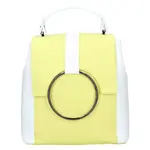 Dámsky kožený batoh Vera Pelle Cecilie - žlto-biela