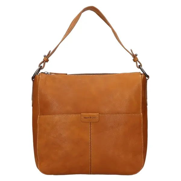 Dámska kožená kabelka Gianní Conti Luka - žlto-hnědá