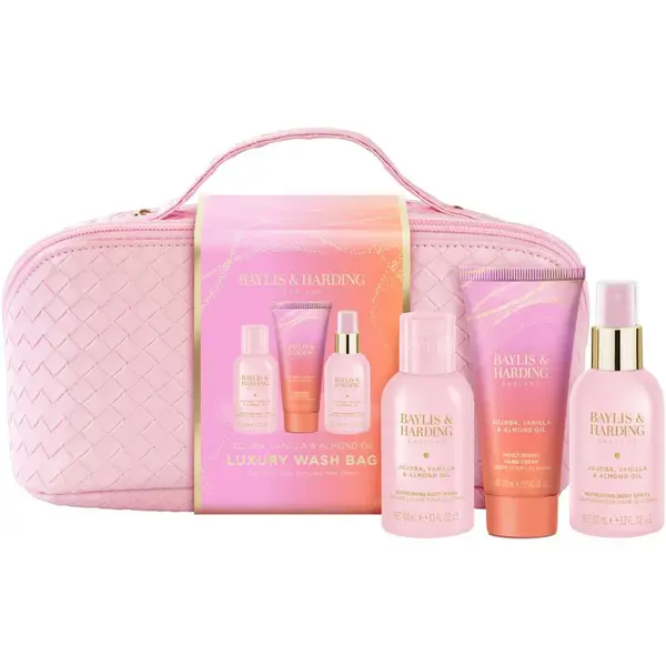 Baylis & Harding Jojoba, Vanilla & Almond Oil dárková sada kosmetická taštička