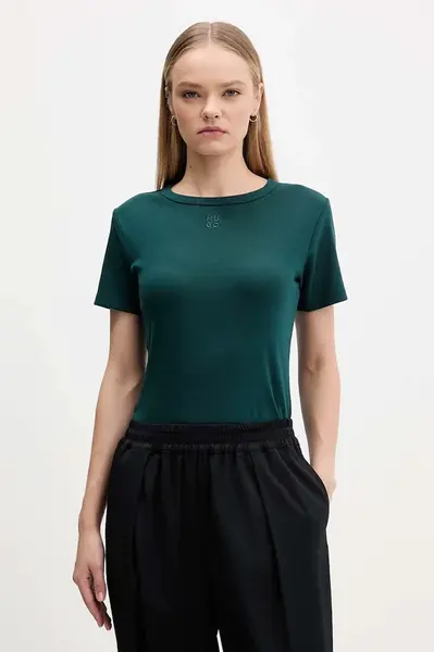 Tričko HUGO Deloris dámské, tmavomodrá barva, 50512002