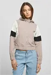 Women's short 3-color creased jacket dukrose/white sand/black