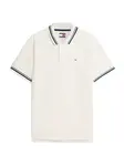 Tommy Jeans Tričko 'Tommy Flag Regular Fit Tipped'  krémová