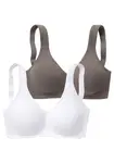 PETITE FLEUR Podprsenka  sivá / biela