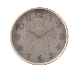 Nástěnné hodiny béžovošedé,   38 cm