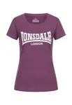 LONSDALE Tričko 'Cartmel'  baklažánová / biela
