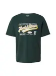 JACK & JONES Tričko  žltá / tmavozelená / biela