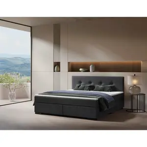 MID.YOU POSTEL BOXSPRING, 200/200 cm, antracitová