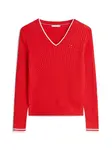 TOMMY HILFIGER Sveter  červená / biela
