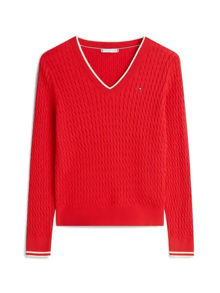 TOMMY HILFIGER Sveter  červená / biela