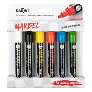 Sada akrylových markerů Marbel 6ks 4mm – Primary