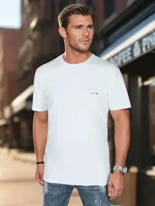 Biely pánsky T-shirt s výšivkou