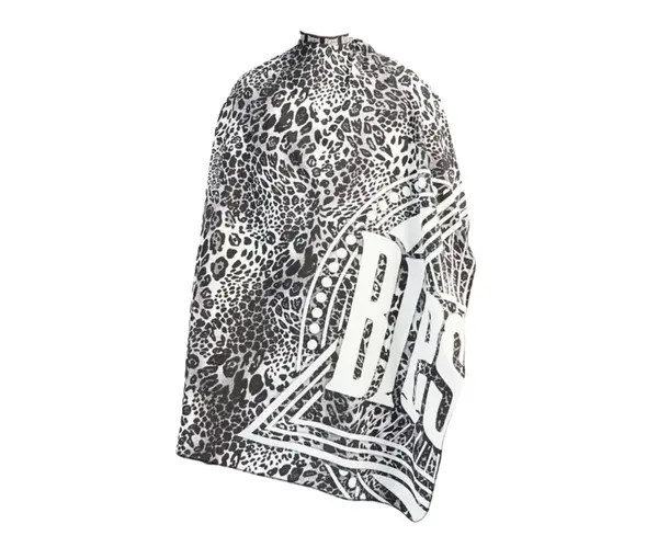 Pánská pláštěnka na stříhání vlasů a vousů Blessed Black Leopard (09152) + dárek zdarma