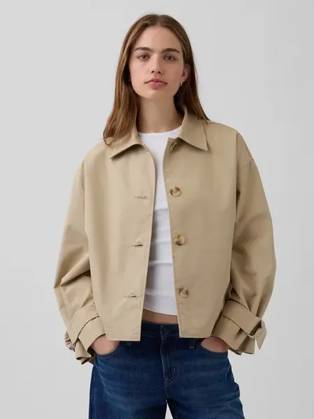 GAP oversize crop trenčkot pro ženy