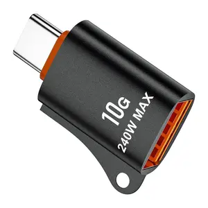 Techsuit Premium OTG adaptér HyperPort (A1) USB - USB-C, 240 W, černooranžový