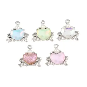 Alloy & Glass & Plastic Pearl Pendants