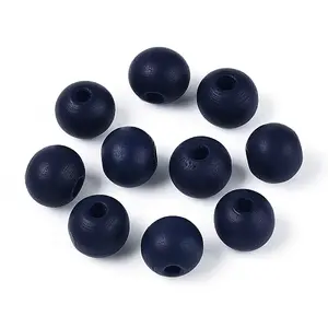Painted Natural Wood Beads