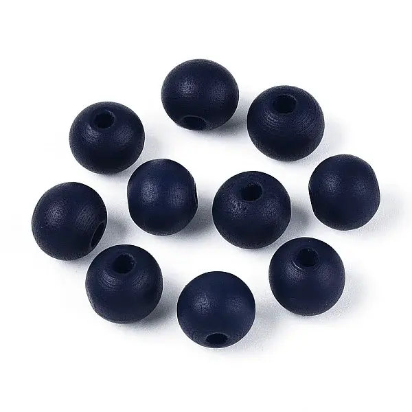 Painted Natural Wood Beads